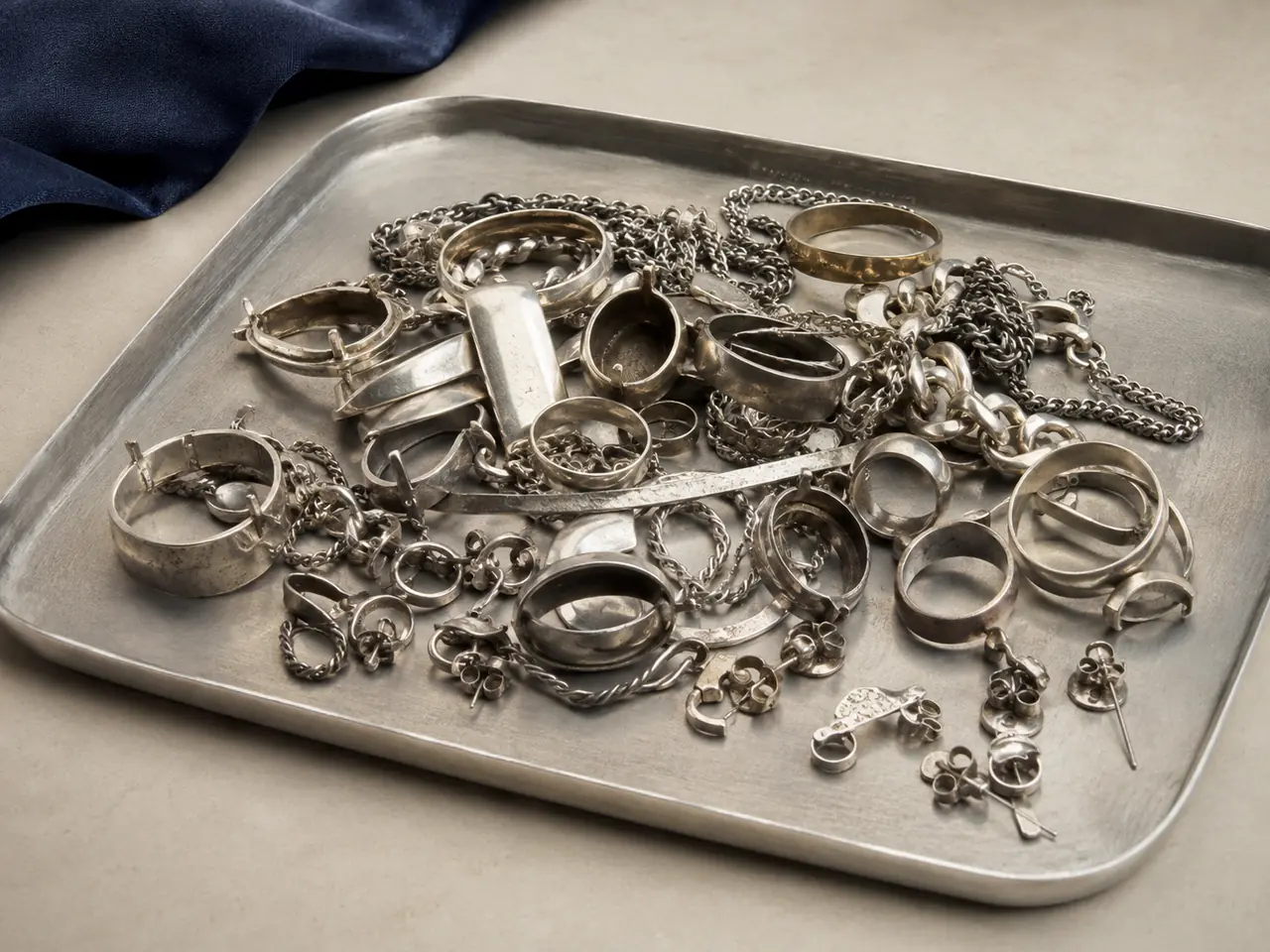Scrap Silver Jewelry prepared for review
