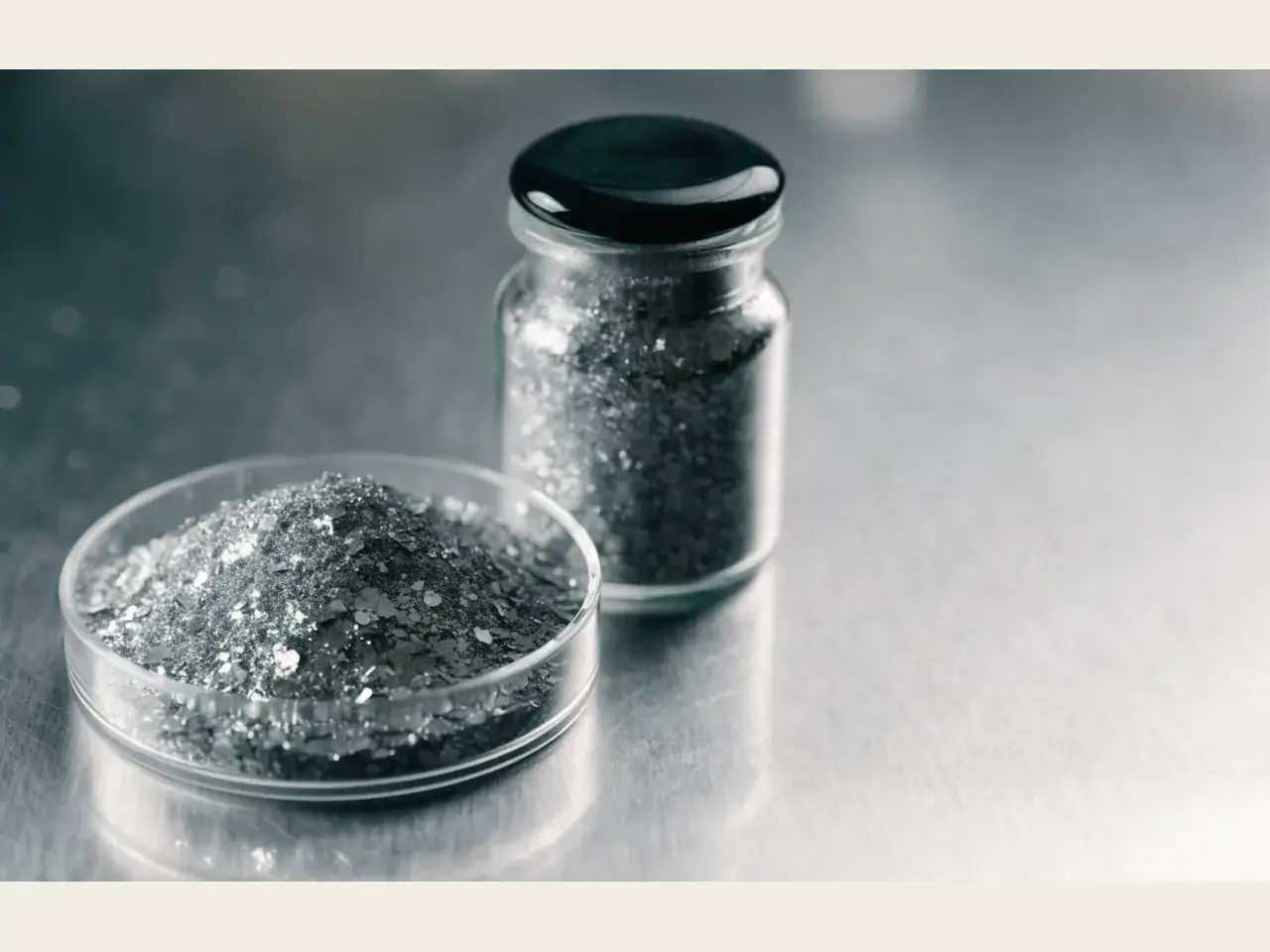 Silver flake and clean silver-bearing production material prepared for review