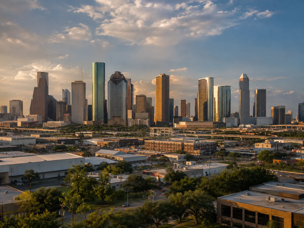 Houston refinery corridor and skyline prepared for commercial silver pickup service